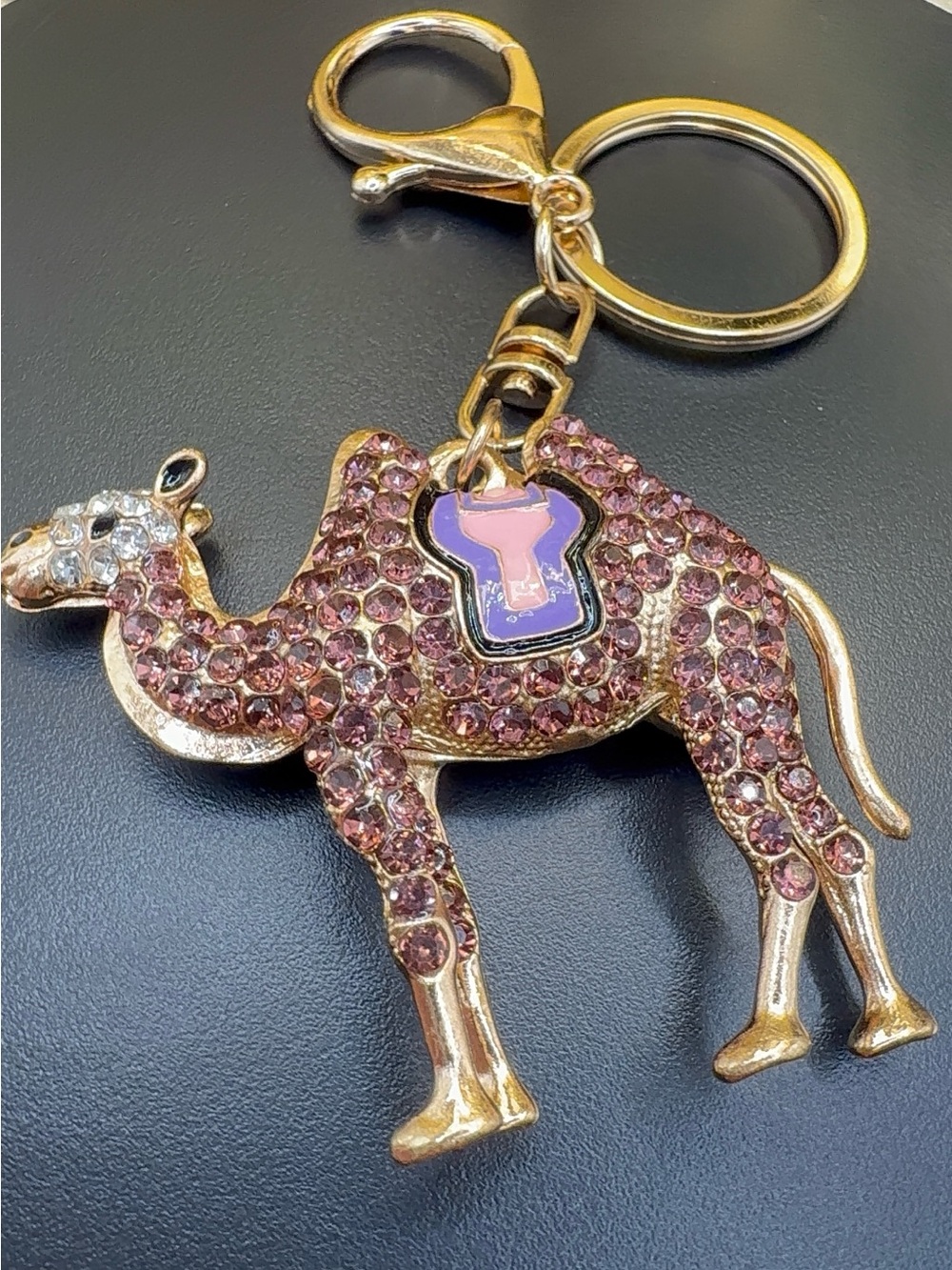 Crystal Camel Keychain - Pink Rhinestone Women Accessories